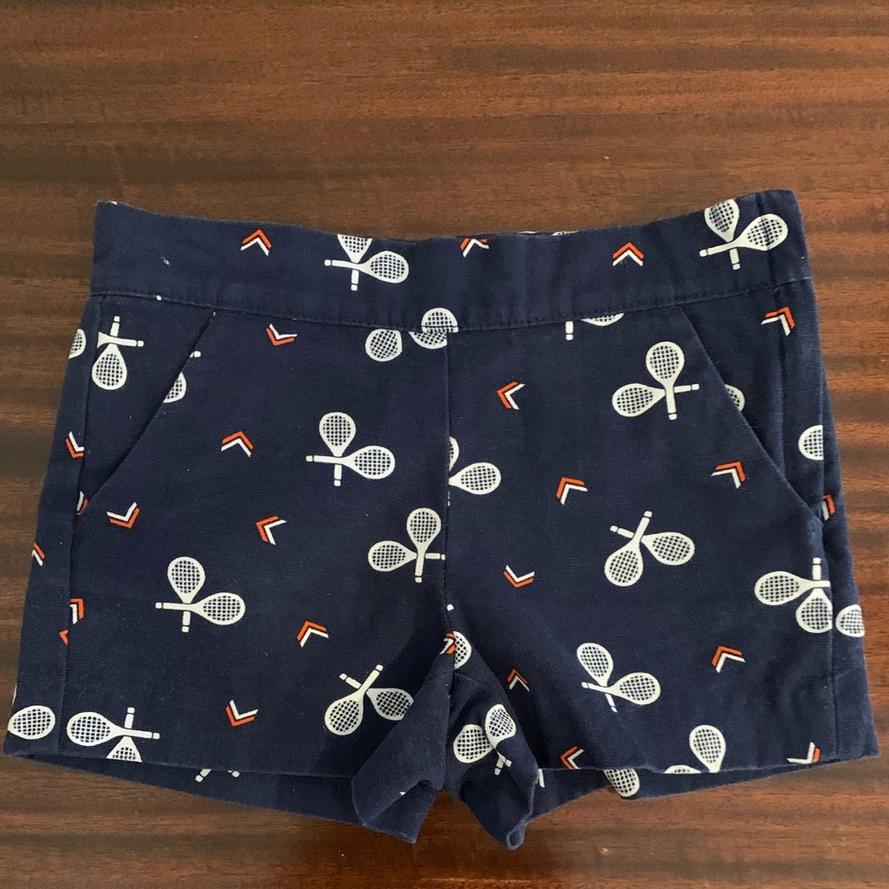 Navy white tennis racquet Janie & Jack sz 3t cotton short